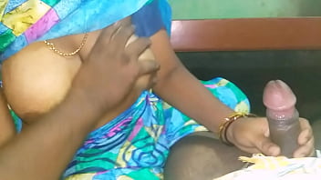 Desi Aunty With Massive Tits Jerking Off A Tamil Boy’s Hard Cock